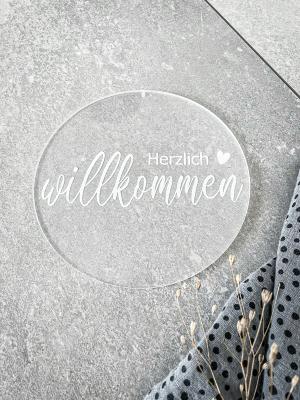 Türschild Herzlich Willkommen Plexiglas